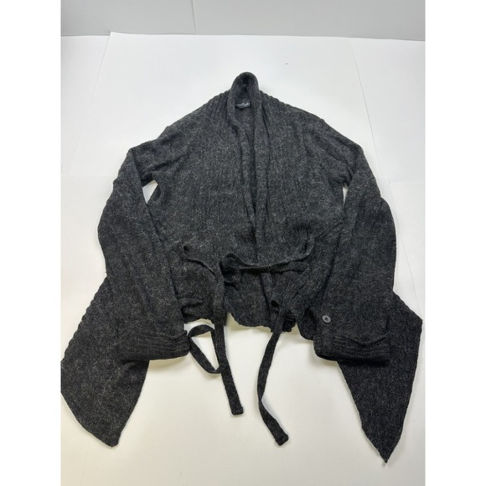 Lineamaglia Italy cardigan Gray alpaca wool sweater Size Large‎